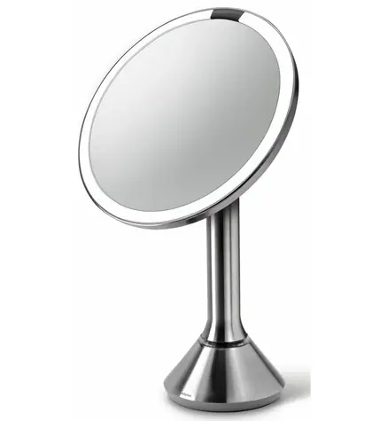 Simplehuman Kozmetické zrkadlo Sensor Touch / DUAL LED osvetlenie / 5x / dobíjacia / matná nerez