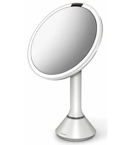 Simplehuman Kozmetické zrkadlo Sensor Touch / DUAL LED osvetlenie/ 5x/ dobíjacia/ biela oceľ