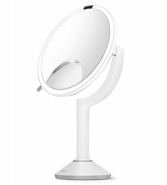 Simplehuman Kozmetické zrkadlo Sensor TRIO / LED osvetlenie/ 1x/5x/10/ dobíjací/ biela nerez