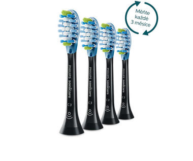 Philips Sonicare C3 Premium Plaque Defence HX9044-33 / hlavica sonickej kefky 4 ks / štandardná veľkosť / čierna