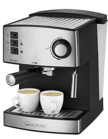 Clatronic ES 3643 čierna / Pákový kávovar / 850 W / 1.6 l / 15 bar / napeňovacia tryska