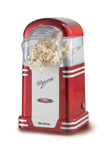 Ariete 2954 červená / teplovzdušný popcornovač / 1100 W / 60 g za 2 min.