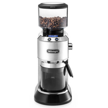 DeLonghi KG520M strieborná / mlynček na kávu / zásobník 350 g / 150 W / 18 stupňov hrubosti 