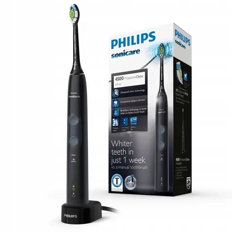 Philips Sonicare ProtectiveClean 4500 čierna / Elektrická zubná kefka / 2 režimy čistenia / 62 000 sterov