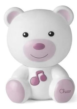 Chicco Nočná lampička Medvedík - ružová / napájanie 2x AAA / od 0+