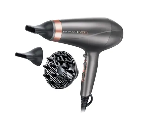 Remington AC8820 Keratín Protect / sušič vlasov / 2200W / difuzér + 2x koncentrátor / 2 rýchlosti / 3 teploty / šedá