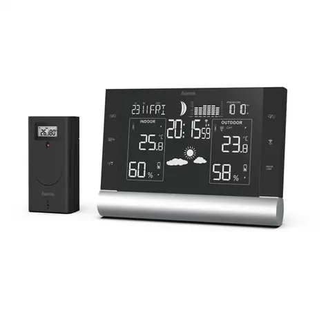 Hama Black Line Plus čierna / meteostanica / VA displej