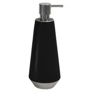 Spirella JOSHUA čierno-strieborná / Dávkovač mydla / keramika / 650 ml / 9 × 9 × 24,5 cm