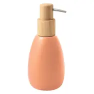 Spirella Sven dávkovač mydla matne broskyňový / polyresin / drevo / 260 ml