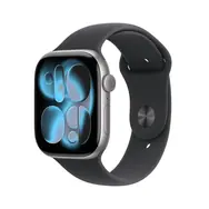 Apple Watch Series 11 GPS 42mm Vesmírne šedé hliníkové telo - Čierny športový remienok M/L / 150-200 mm