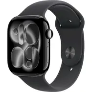 Apple Watch Series 11 GPS+Cellular 46mm Klavírno čierne hliníkové telo - Čierny športový remienok S/M / 140-190 mm