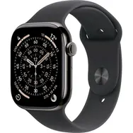 Apple Watch Series 11 GPS+Cellular 46mm Bridlicovo šedé titánové telo - Čierny športový remienok S/M / 140-190 mm