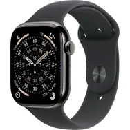 Apple Watch Series 11 GPS+Cellular 46mm Bridlicovo šedé titánové telo - Čierny športový remienok M/L / 160-210 mm