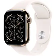 Apple Watch Series 11 GPS+Cellular 46mm Zlaté titánové telo - Svetlo rumenný športový remienok S/M / 140-190 mm