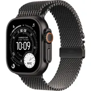 Apple Watch Ultra 3 (2025) GPS+Cellular 49mm Čierne titánové telo - Čierny titánový milánsky ťah (L) / 180-210mm 