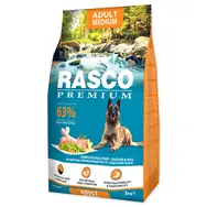 Rasco Premium Adult Medium kura s ryžou 3kg / Granule pre dospelých psov 