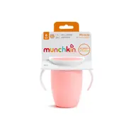 Munchkin - Juniorský netečúci hrnček 360° s uškami 207 ml-ružový / od 6 mesiacov