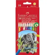 Faber-Castell Jumbo - Pastelky šesťhranné - 10 ks + strúhadlo / rozmývateľné