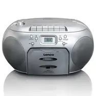 Lenco SCD-420 strieborná / FM rádio / CD &amp; kazetový prehrávač / 2x2W / 3.5mm jack