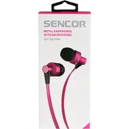 Sencor SEP 300 MIC ružová / Slúchadlá do uší / mikrofón / 3.5mm jack / 1.2m 