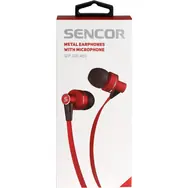 Sencor SEP 300 MIC červená / Slúchadlá do uší / mikrofón / 3.5mm jack / 1.2m 