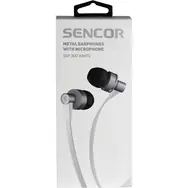 Sencor SEP 300 MIC biela / Slúchadlá do uší / mikrofón / 3.5mm jack / 1.2m 