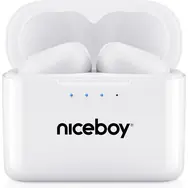Niceboy HIVE Podsie 4 biela / Bezdrôtové slúchadlá s mikrofónom / TWS / Bluetooth 5.4 / IP54 / nabíjacie puzdro