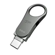 Silicon Power Mobile C80 / Duálny USB flash disk / 64GB / USB-C / USB 3.0 / kovový