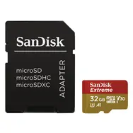 SanDisk Extreme microSDHC 32GB / UHS-I U3 V30 / čítanie: 100 MBs / zápis: 60MBs / vhodné pre 4K