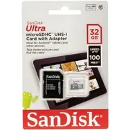 SanDisk Ultra microSDHC 32GB + adaptér / Class 10 / UHS-I / čítanie: až 100MBs
