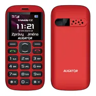 Aligator A720 4G Senior čierno-čevená / 1.8" TFT / SOS tlačidlo / nabíjací stojanček / SOS lokátor / FM rádio