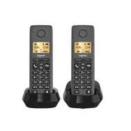 Gigaset Pure 100 Duo čierna / Bezdrôtový telefón pevnej linky / 1.5" displej / 50 kontaktov