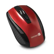 CONNECT IT CI-1224 červená / Bezdrôtová optická myš / 1600DPI / 4 tlačidlá / 2.4GHz / 2xAAA