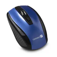 CONNECT IT CI-1225 modrá / Bezdrôtová optická myš / 1600DPI / 4 tlačidlá / 2.4GHz / 2xAAA