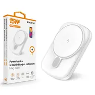 ALIGATOR AMS03WT Mag-Bank biela / Powerbanka s bezdrôtovým nabíjaním / Qi / 5000mAh / 15W