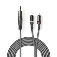 Nedis Stereo Audio kábel jack 3.5 mm (M) - 2x RCA (M) 1.50 m tmavo šedá 