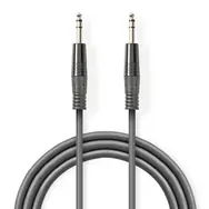 Nedis Stereo Audio kábel jack 6.35 mm (M) - jack 6.35 mm (M) 5.00 m tmavo šedá