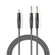 Nedis Stereo Audio kábel 2x jack 6.35 mm (M) - jack 3.5 mm (M) 3.00 m tmavo šedá