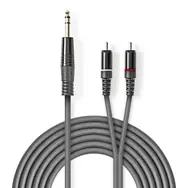 Nedis Stereo Audio kábel jack 6.35 mm (M) - 2x RCA (M) 3.00 m tmavo šedá