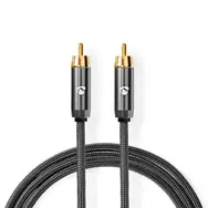 Nedis Kábel na subwoofer RCA (M) - RCA (M) 3.00 m sivá 
