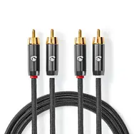 Nedis Stereo Audio kábel 2x RCA (M) - 2x RCA (M) 1.00 m šedá 