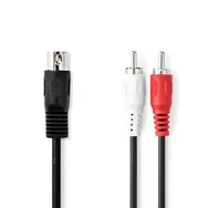 Nedis DIN Audio kábel DIN 5pinová (M) - 2x RCA (M) 1.00 m čierna