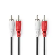 Nedis Stereo Audio kábel 2x RCA (M) - 2x RCA (M) 10.0 m čierna