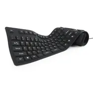Rozbalené - Gembird KB-109F-B čierna / silikónová klávesnica / US rozloženie kláves / USB / rozbalené