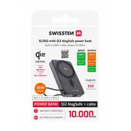 Swissten 22013979 MagSafe Qi2 powerbanka 10000 mAh s integrovaným USB-C káblom 15W čierna