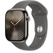 Apple Watch Series 10 GPS+Cellular 46mm Prírodné titánové telo - Skálovo šedý športový remienok (S/M) / 140-190 mm