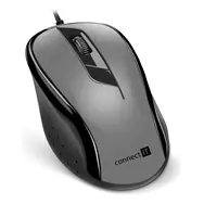 Connect IT CMO-1200 sivá / Optická myš / 1000DPI / 3 tlačidlá / USB / 1.8m
