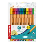 STABILO® point 88 - 15 ks sada - 15 rôznych farieb vrátane 5 neónových