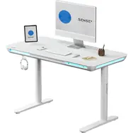 SENSE7 NOMO Pracovný stôl biela / elektricky nastaviteľná výška / 120 x 60cm / nosnosť 50kg / LED