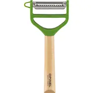 Opinel škrabka na zeleninu 2 čepieľky zelená / čepeľ Julianne / drevená rukoväť
